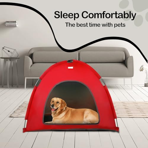 Red Large Cat & Dog Waterproof Tent House (Red / Large)