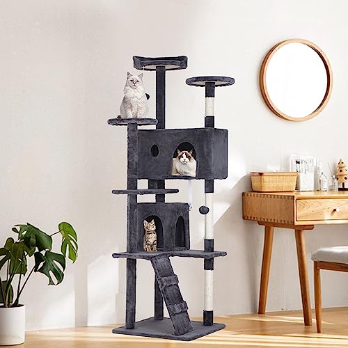 70" Cat Tree Tower (70in / Ashy)