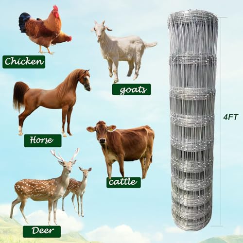 Farm Fence 4ft x 164ft Galvanized Wire Fencing (48inX164ft)