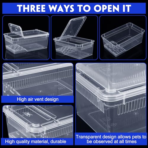 8 Pcs Reptile Breeding Box (Vent Strips / Clear / 8.6 x 5.1 x 3.1 Inch)