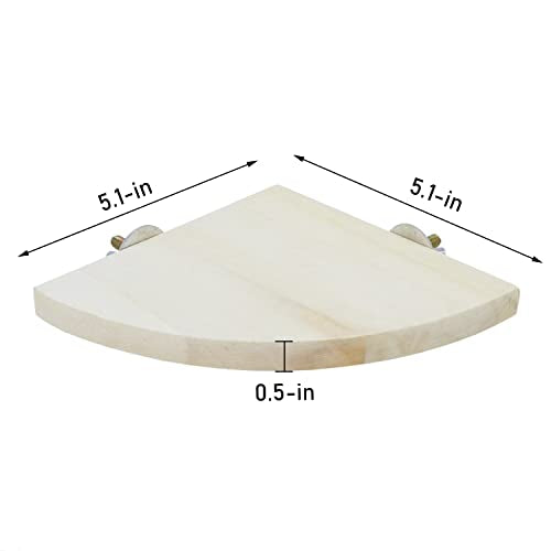 Bird Perch Stand 2 Pack Wooden Platform Corner Ledge for Budgies Cockatiels Conures African Greys Rats Gerbils Chinchillas Squirrels