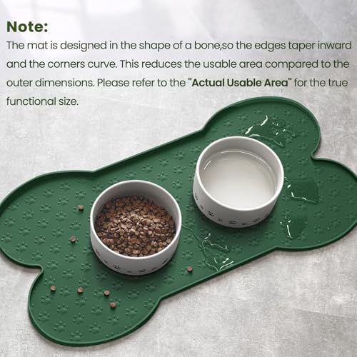 Dog Food Mat Anti (19.4" x 9.8" / Hunter Green)