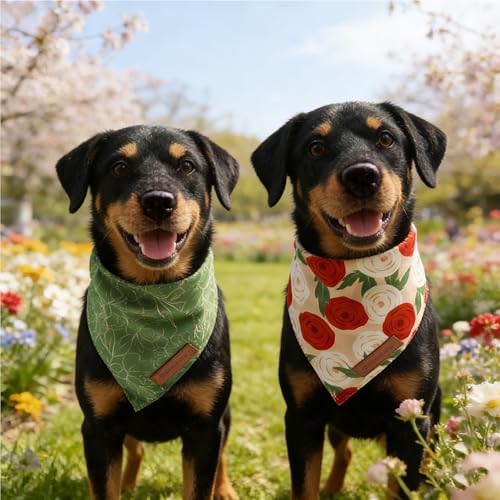 Spring Dog Bandanas 2 Pack (Spring / Large)