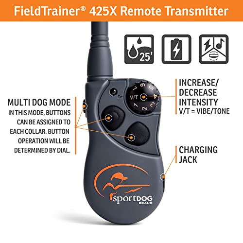FieldTrainer 425X 2 Dog Remote Trainer (Gun Metal Grey / 2 Dogs)