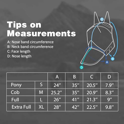 Pro LumiVista Horse Full Face Fly Mask Large Eye Space Long Nose with Ears UV Protection for Horse Cute Hearts L (Cute Hearts / L)