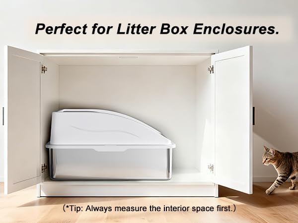 Stainless Steel Litter Box (Ivory White / X-Large)