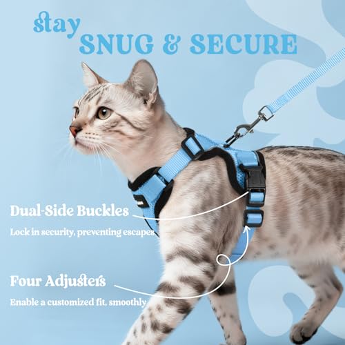 Cat Harness and Leash Set (Xs / Light Blue)