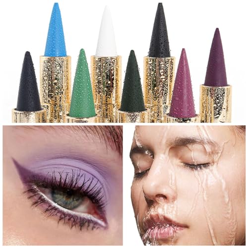 1Pcs Dark Purple Gel Eyeliner Pencil Eye Black Face Paint Stick Makeup Set Waterproof Matte Cream Crayon Eyeliner Pencil Set Cat Eye Liners Eyeshadow Guide delineador de ojos contra el agua (1 Count (Pack of 1) / Dark Purple)