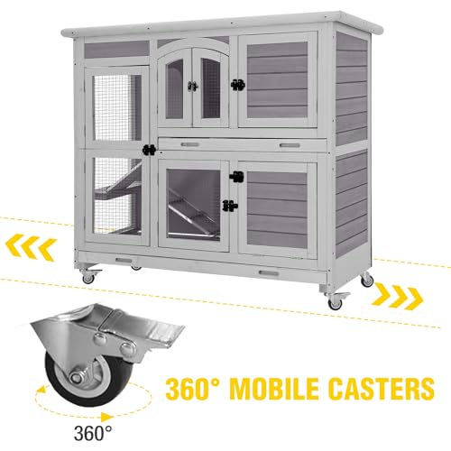 Rabbit Hutch Indoor (Grey2 / 47.2"L x 19.7"W x 42"H)
