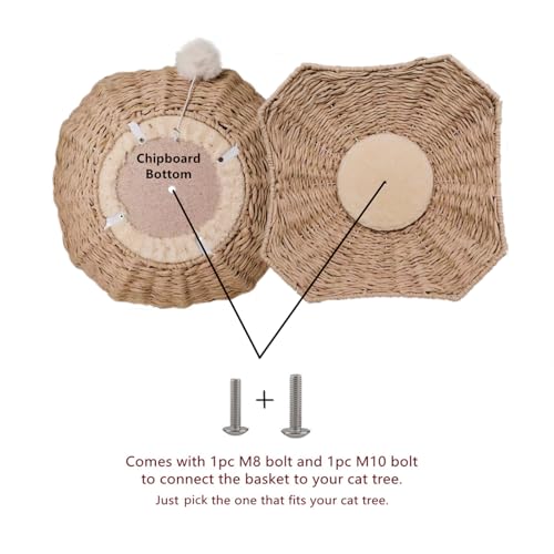 2 Pack 18" Large Cat Tower Tree Add ons Accessories Replacement Part Basket Bed (17.7” / 2PCS)