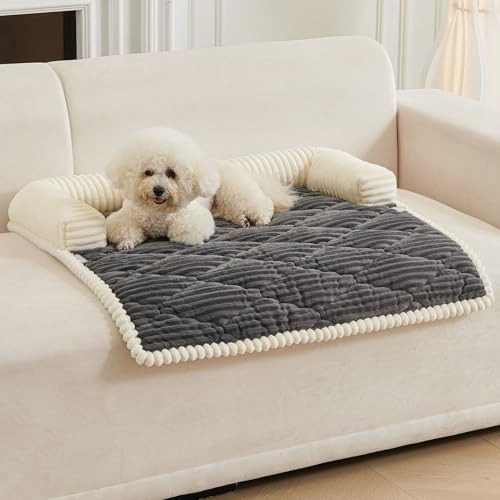 Dog Couch Bed for Large Dogs (Grey / Large(39.37"L X 33.46"W X 6.3"Th))