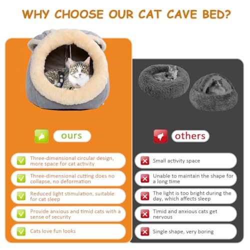 Cat Beds for Indoor Cats (Rabbite Gray / L)