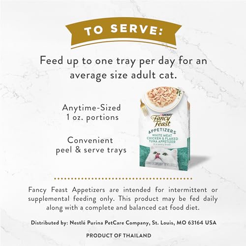 Purina Fancy Feast Appetizers Chicken Tuna Cat Food Topper (1.1 Ounce (Pack of 10))