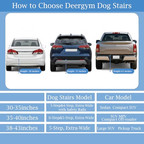 Dog Stairs for Large Dogs (6-Steps / 16" W x 38-43" H)