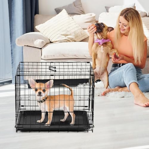 Dog Crate Single Door 30 Inch Portable Puppy Dog Cage (30.0"L x 18.1"W x 19.5"H)