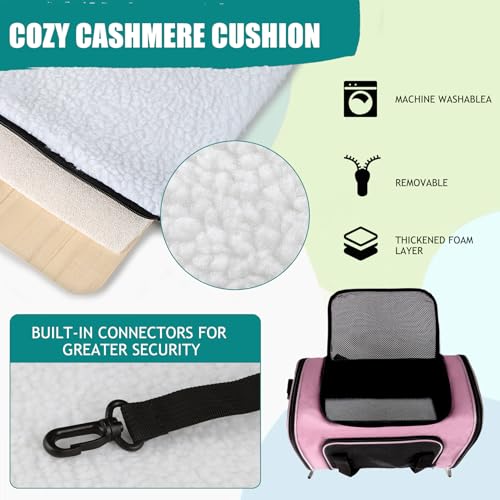 Dog Cat Carrier Pet Carriers for Small Medium Large Cats Dogs Carrier Soft Sided Small Puppy Carrier Purse 15 lbs Portable Foldable Airline Approved Dog Cat Travel Carrier Pink 18x11x11 (18.0"L x 11.0"W x 11.0"H / Pink)