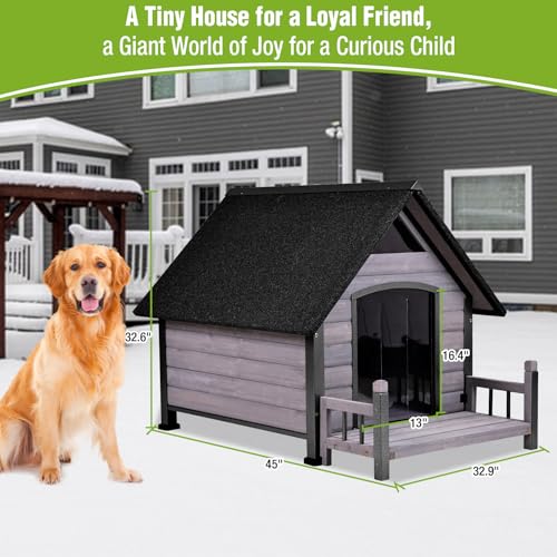Heated Dog House for Outside Dog Kennel with Insulated Line and Heating Pad