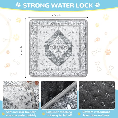 Extra Large Washable Dog Pee Pads (Gray / 6FT x 6FT (Pack of 1))
