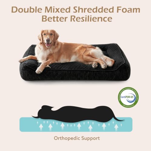 XL Orthopedic Dog Bed for Large Dogs (XL(42"L x 30"W x 8.5"Th) / Black)