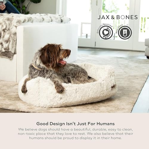Napper White Faux Fur Dog Bed w (Small / White)