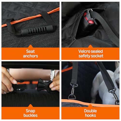 Dog Car Seat Cover for Back Seat (Hammock - Viewing Window)