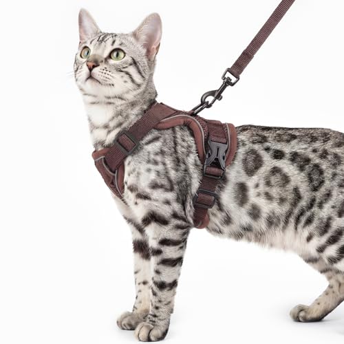 Cat Harness and Leash Set (Brown / Small)