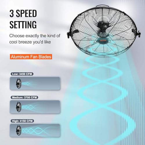 18 Inch Industrial Wall Mount Fan 2PCS (18 Inch 2 Pack / Standard)