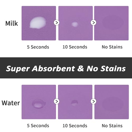 Dog Food Mat Absorbent Cat Mat for Food and Water (Purple / 24"L x 16"W)