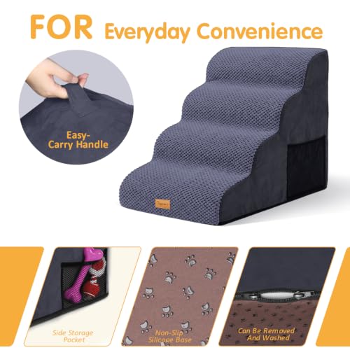 High Density Foam Dog Steps 4 Tiers (Blue / 28.5*15.7*20.5)