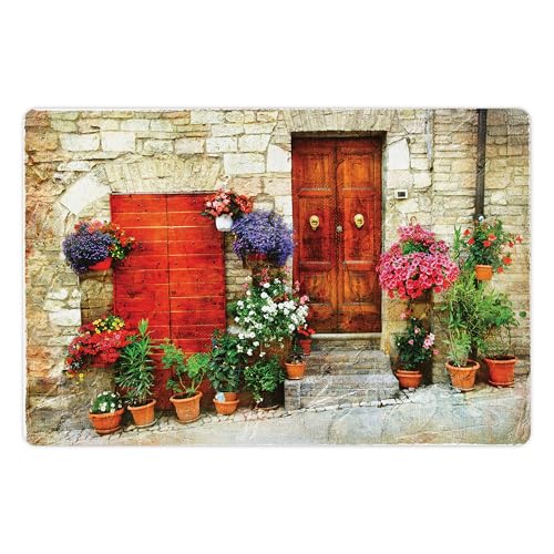 Tuscan Pet Mat for Food and Water (Orange Violet)