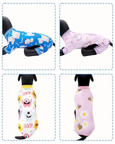 4 Pack Monster Dog Pajamas for Small Doggies (Small)