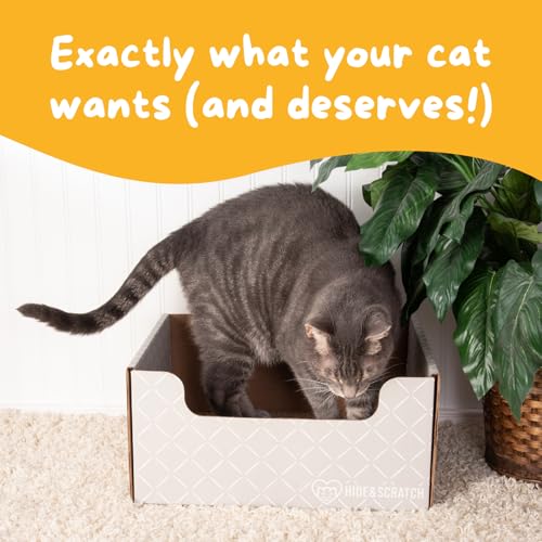 Cardboard Cat Scratcher Box & Bed Light Grey Diamond Pad (Light Grey Diamond)