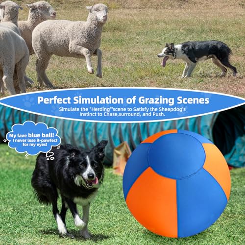 18" Herding Ball for Dogs Large Interactive Dog (blue+orange / Large)