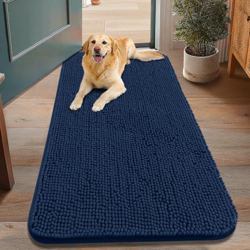 Dog Door Mat for Muddy Paws 48x30 (Dark Blue / 48"X30")