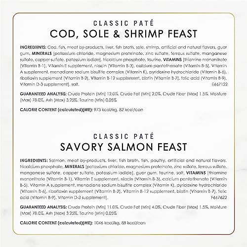 Purina Fancy Feast Seafood Pate Wet Cat Food Variety Pack (3 Ounce (Pack of 24))