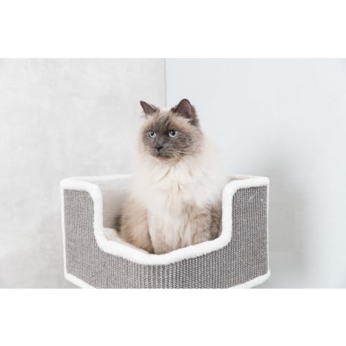 Ava Cat Tree Cat Tower with Condo & Thick Scratching Post (Gray)