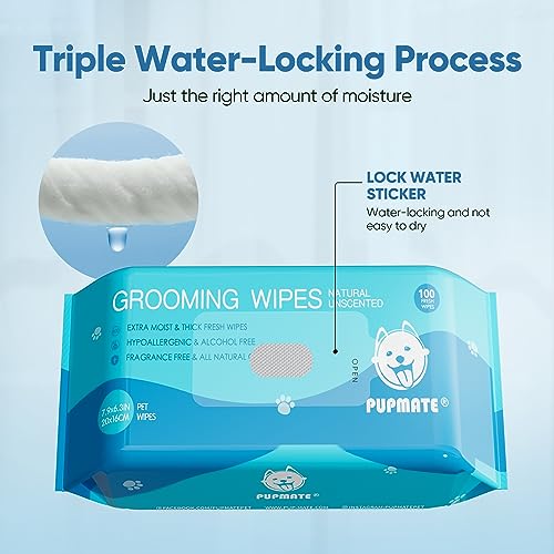 All Natural Pet Grooming Wipes (3 Packs-300 counts)