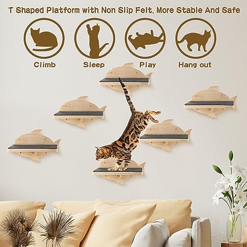 6 Set Cat Wall Shelves (Fish)