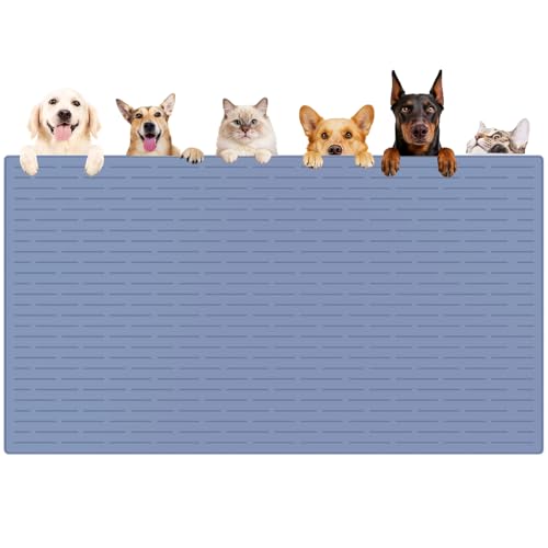 XXXXL Largest Pet Food Mat (Lake Blue / 51.2"L x 25.6"W)