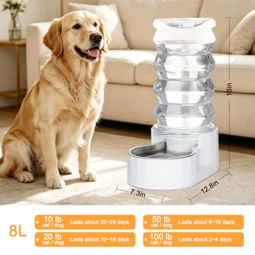 8L Gravity Dog Water Dispenser (8L / White)