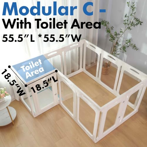 Clear Acrylic Dog Playpen Indoor (White / 30" Height)