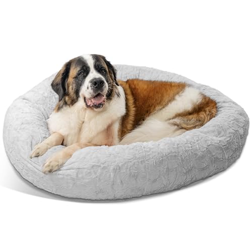 Original Calming Donut Dog Bed (Gray Lux / X-Large)
