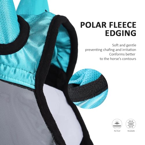 Horse Fly Mask with Ears (Teal / Small (Yearling))