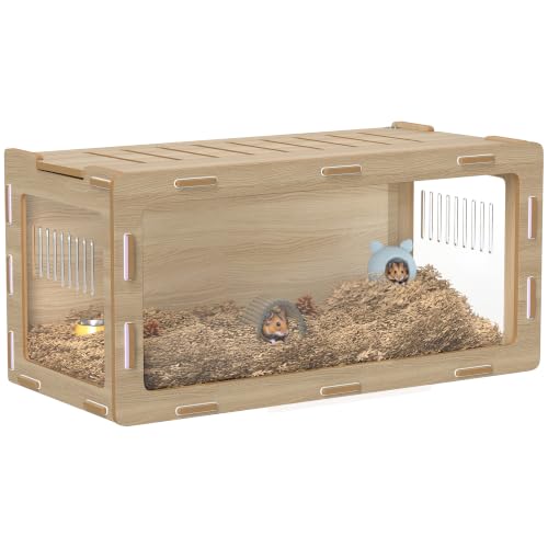 Hamster Cage Easy View Acrylic Panels for Rat 39" x 20" x 18.5" Oak