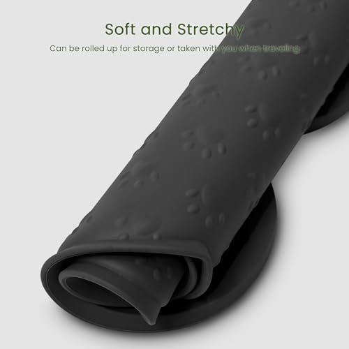 Dog Food Mat Anti (19.4" x 9.8" / Black)