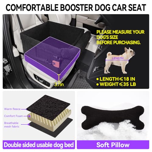 Dog Car Seats for Small Medium Dogs (Black / Medium Dog)