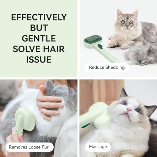 Cat Brush for Shedding (Forest Green)