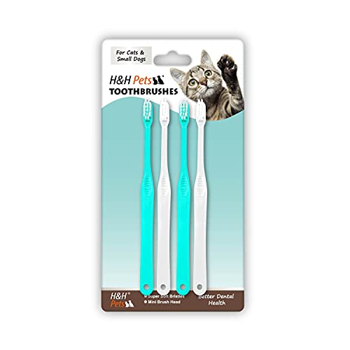 Toothbrush for Small Dogs & Cats (4 Count (Pack of 1))