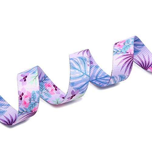 Adjustable Dog Collar (Medium / Floral Purple)