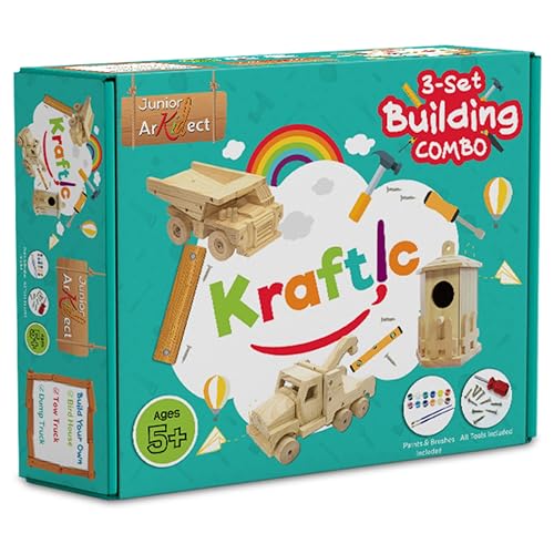 Woodworking Building Kit for Kids and Adults (Carpentry Set of 3)